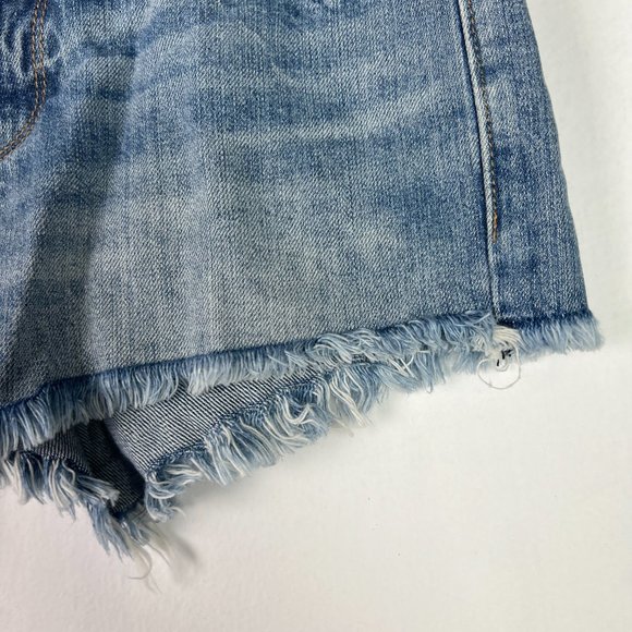 NWT Lucky Brand The Cut Off Shorts Frayed Denim Medium Wash Size 0 25 NEW - Picture 5 of 13